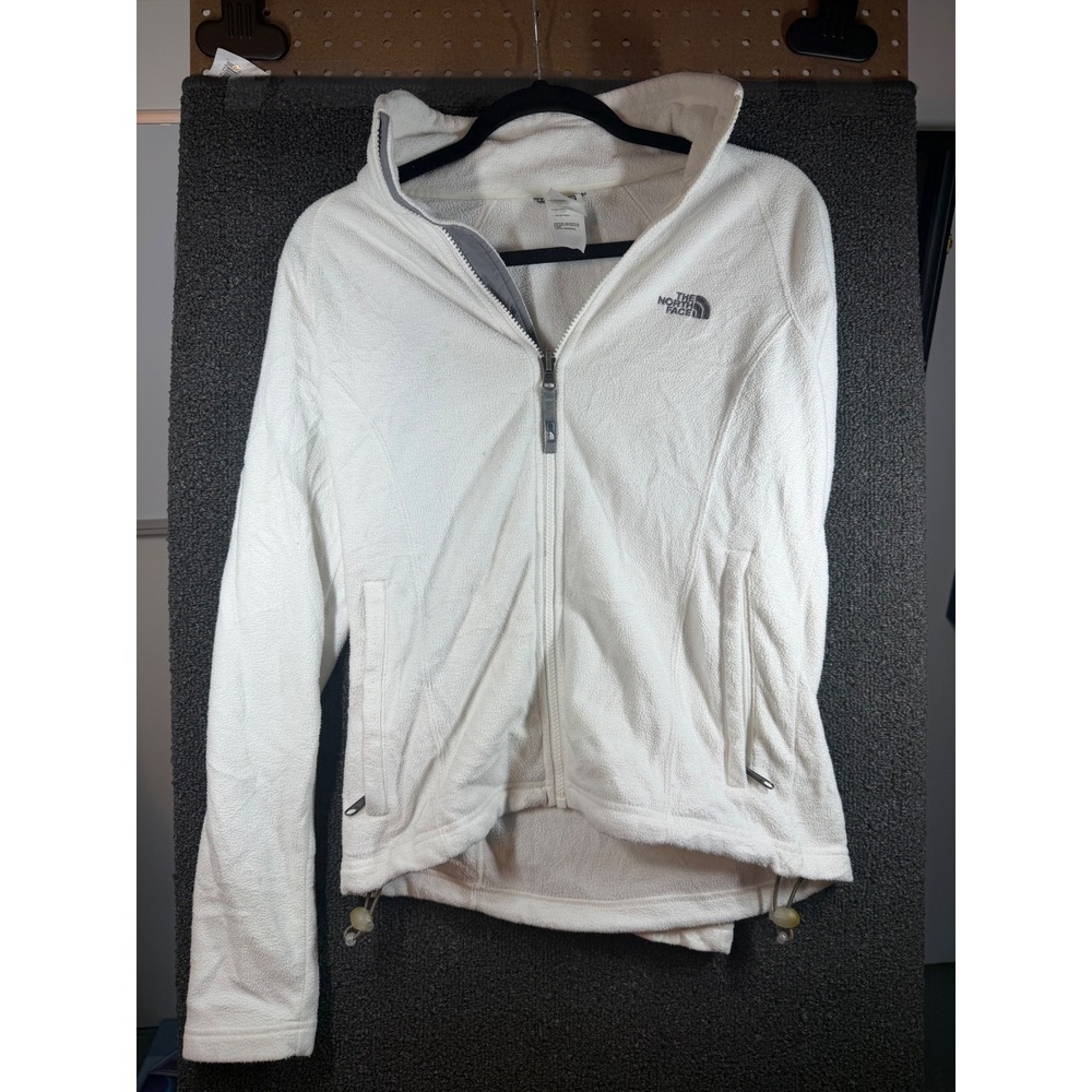 The North Face Fleece Jacket Womens Small White TKA 200 Full Zip Coat